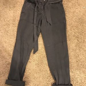 Loft grey mom jeans with tie